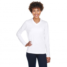 Team 365 TT11WL Ladies Zone Performance Long Sleeve T-Shirt - White