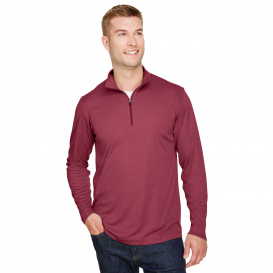 Team 365 TT31H Men\'s Zone Sonic Heather Performance Quarter-Zip - Sport Maroon Heather