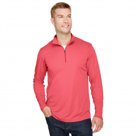 Team 365 TT31H Men\'s Zone Sonic Heather Performance Quarter-Zip - Sport Red Heather