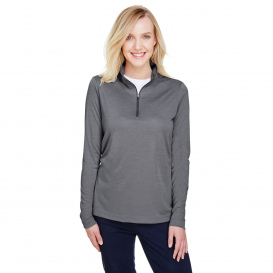 Team 365 TT31HW Ladies Zone Sonic Heather Performance Quarter-Zip - Dark Grey Heather