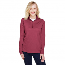 Team 365 TT31HW Ladies Zone Sonic Heather Performance Quarter-Zip - Sport Maroon Heather