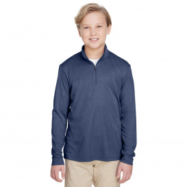 Team 365 TT31HY Youth Zone Sonic Heather Performance Quarter-Zip - Sport Dark Navy Heather