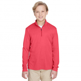 Team 365 TT31HY Youth Zone Sonic Heather Performance Quarter-Zip - Sport Red Heather