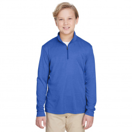 Team 365 TT31HY Youth Zone Sonic Heather Performance Quarter-Zip - Sport Royal Heather