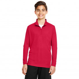 Team 365 TT31Y Youth Zone Performance Quarter-Zip -Sport Red