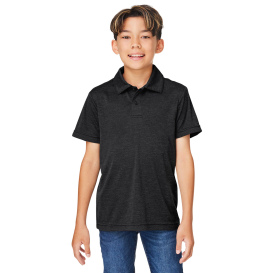 Team 365 TT51HY Youth Zone Sonic Heather Performance Polo - Black Heather