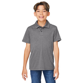 Team 365 TT51HY Youth Zone Sonic Heather Performance Polo - Dark Grey Heather