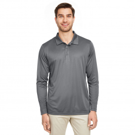 Team 365 TT51L Men\'s Zone Performance Long Sleeve Polo - Sport Graphite