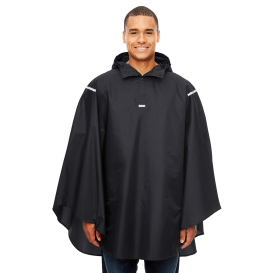 Team 365 TT71 Adult Zone Protect Packable Poncho - Black