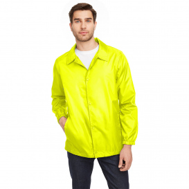 Team 365 TT75 Adult Zone Protect Coaches Jacket - Safety Yellow