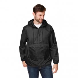 Team 365 TT77 Adult Zone Protect Packable Anorak Jacket - Black