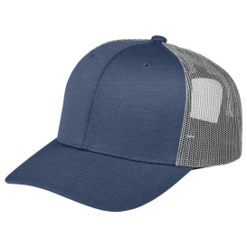 Team 365 TT802 Yupoong Adult Zone Sonic Heather Trucker Cap - Sport Dark Navy Heather/Sport Graphite