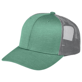 Team 365 TT802 Yupoong Adult Zone Sonic Heather Trucker Cap - Sport Forest Heather/Sport Graphite