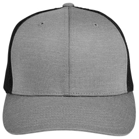 Team 365 TT802Y Youth Zone Sonic Heather Trucker Cap by Yupoong - Dark Gray/Heather Black