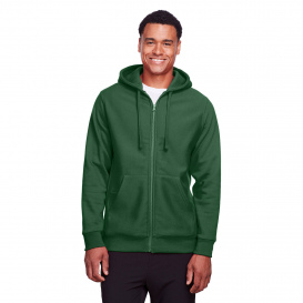 Team 365 TT95 Men\'s Zone HydroSport Heavyweight Full-Zip Hooded Sweatshirt - Dark Green