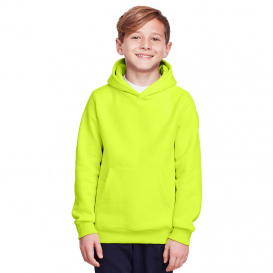 Team 365 TT96Y Youth Zone HydroSport Heavyweight Pullover Hooded Sweatshirt - Safety Yellow