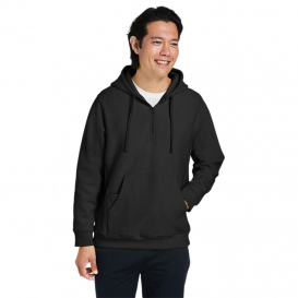 Team 365 TT97 Unisex Zone HydroSport Heavyweight Quarter-Zip Hooded Sweatshirt - Black