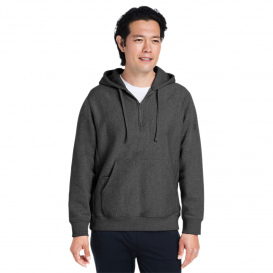 Team 365 TT97 Unisex Zone HydroSport Heavyweight Quarter-Zip Hooded Sweatshirt - Dark Grey Heather