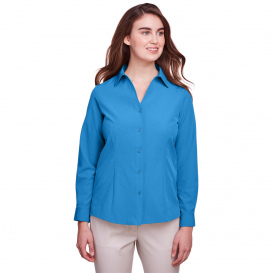 UltraClub UC500W Ladies Bradley Performance Woven Shirt - Pacific Blue