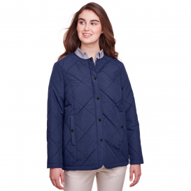 UltraClub UC708W Ladies Dawson Quilted Hacking Jacket - Navy