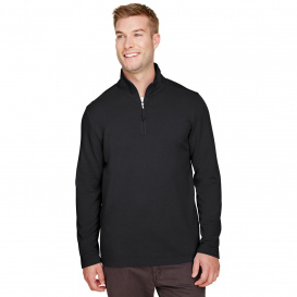 UltraClub UC792 Men\'s Coastal Pique Fleece 1/4-Zip - Black