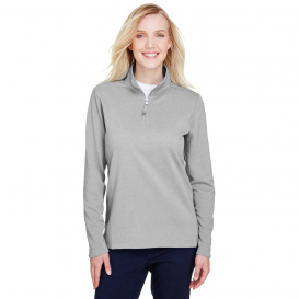 UltraClub UC792W Ladies Coastal Pique Fleece 1/4-Zip - Silver Heather