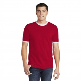 American Apparel 2410W Fine Jersey Ringer T-Shirt - Red/White