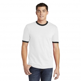 American Apparel 2410W Fine Jersey Ringer T-Shirt - White/Black