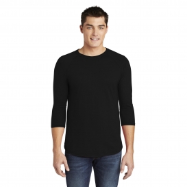 American Apparel BB453W Poly-Cotton 3/4-Sleeve Raglan T-Shirt - Black/Black