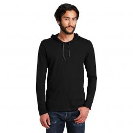 Anvil 987 100% Combed Ring Spun Cotton Long Sleeve Hooded T-Shirt - Black/Dark Grey