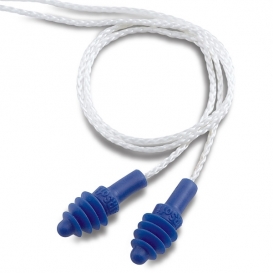 Howard Leight AirSoft 27 NRR Multiple-Use Corded Earplugs - Reusable Case - Blue w/White Cord