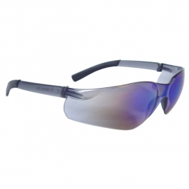 Radians Rad-Atac Safety Glasses - Smoke Temple Tips - Blue Mirror Lens