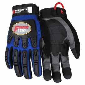 MCR Safety B100 ForceFlex Mechanics Rough Grip Gloves - Molded TPR Padded Back