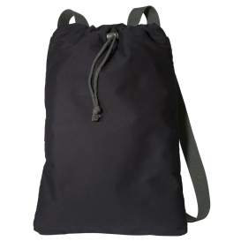 Port Authority B119 Canvas Cinch Pack - Black/Charcoal