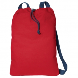 Port Authority B119 Canvas Cinch Pack - Chili Red/Navy