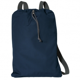 Port Authority B119 Canvas Cinch Pack - Navy/Charcoal