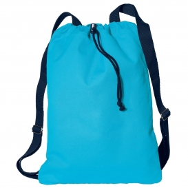 Port Authority B119 Canvas Cinch Pack - Turquoise/Navy