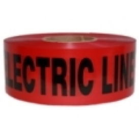 Presco 4 Mil Non-Detectable Tape - CAUTION BURIED ELECTRIC LINE BELOW - 12 in x 1000 ft - Red