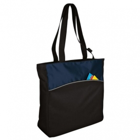 Port & Company B1510 Two-Tone Colorblock Tote - Blueprint Blue/Black