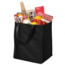 Port Authority B160 Extra-Wide Polypropylene Grocery Tote - Black