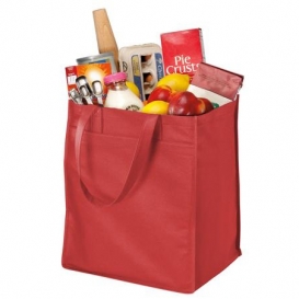 Port Authority B160 Extra-Wide Polypropylene Grocery Tote - Red
