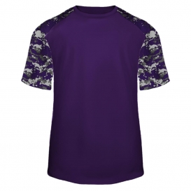 Badger Sport 4152 Digital Camo Sport T-Shirt - Purple/Purple