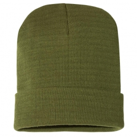 Bayside 3825 USA-Made 12 Inch Knit Beanie with Cuff