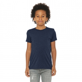 Bella + Canvas BC3413Y Youth Triblend Short Sleeve Tee - Solid Navy Triblend