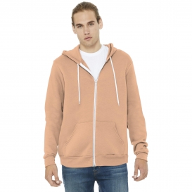 Bella + Canvas BC3739 Unisex Sponge Fleece Full-Zip Hoodie - Peach