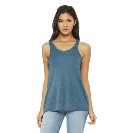 Bella + Canvas BC8800 Women\'s Flowy Racerback Tank - Denim Slub