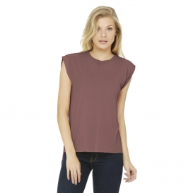 Bella + Canvas BC8804 Women\'s Flowy Muscle Tee With Rolled Cuffs - Mauve 