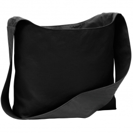 Port Authority BG405 Cotton Canvas Sling Bag - Black/Charcoal