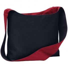 Port Authority BG405 Cotton Canvas Sling Bag - Navy/Chili Red