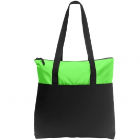 Port Authority BG407 Zip-Top Convention Tote - Bright Lime/Black